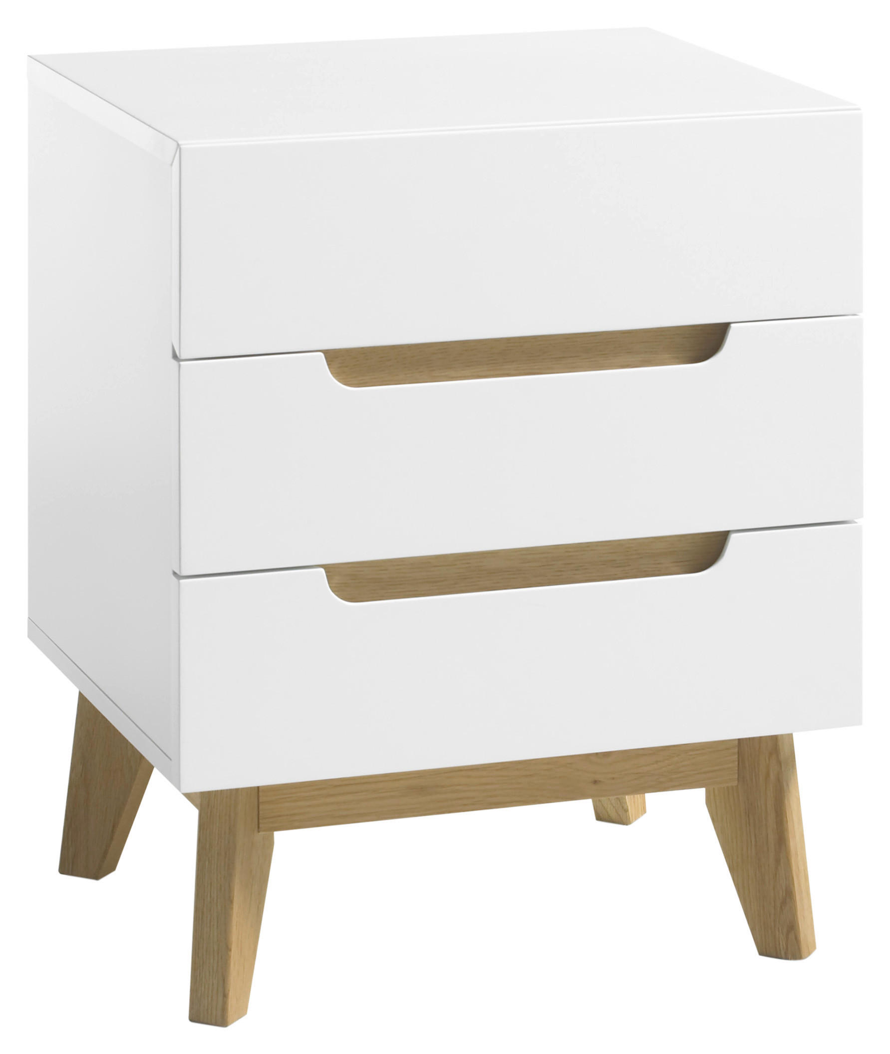 NACHTSCHRANK 48/60/40 cm, Weiß, Eichefarben,  - Eichefarben/Weiß, Design, Holz/Holzwerkstoff (48/60/40cm)