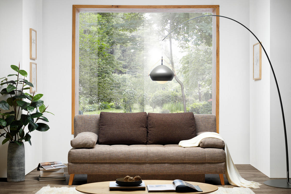 SCHLAFSOFA in Webstoff Hellgrün  - Naturfarben/Hellgrün, Konventionell, Holz/Textil (195/90/90cm) - Cantus