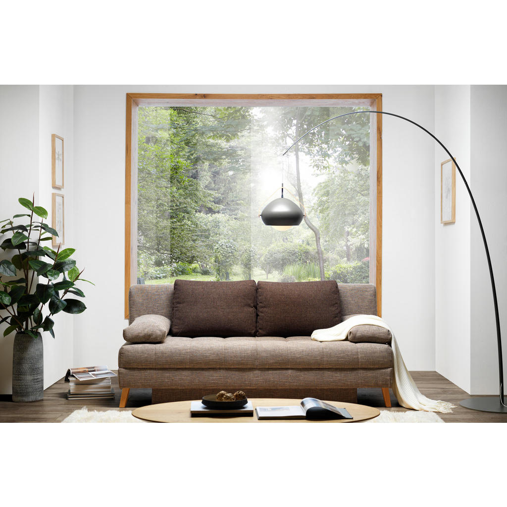 Thumbnail - Cantus Schlafsofa, Dunkelgrau, Textil, Buche, 2-Sitzer, 195x90x90 cm, Schlafen auf Sitzhöhe, Wohnzimmer, Sofas & Couches...