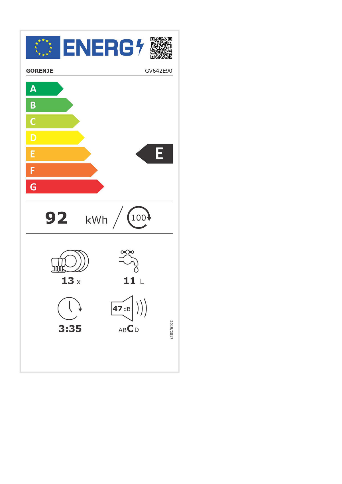 GESCHIRRSPÜLER GV642E90  - Schwarz/Weiß, Basics, Metall (59,8/81,6/55,5cm) - Gorenje