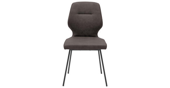 STUHL in Stahl Mikrofaser Metall, Textil - Anthrazit/Schwarz, Design, Textil/Metall (46/91/57cm) - Dieter Knoll