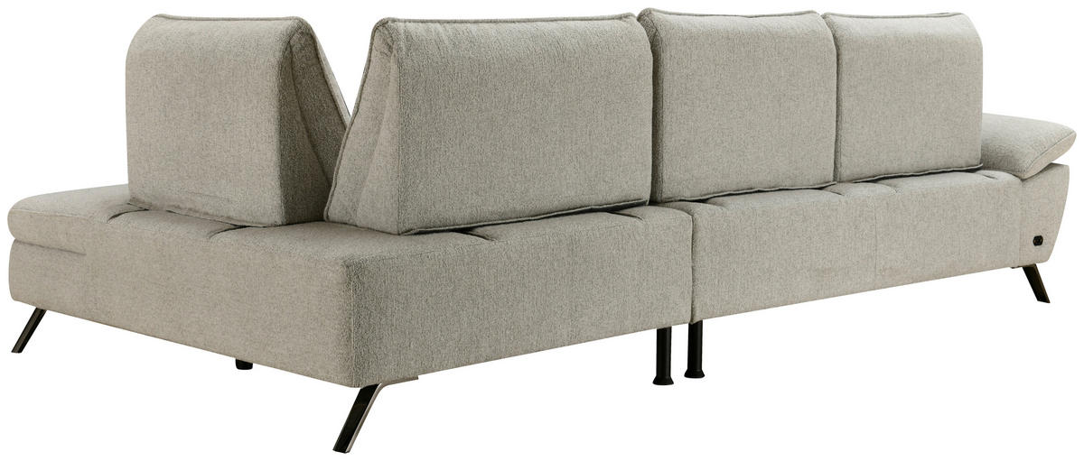 ECKSOFA Beige Webstoff  - Beige/Schwarz, MODERN, Textil/Metall (290/161cm) - Livetastic