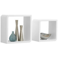 WANDREGALSET 2-teilig Weiß  - Weiß, Basics, Holzwerkstoff (23-28/23-28/15cm) - Xora