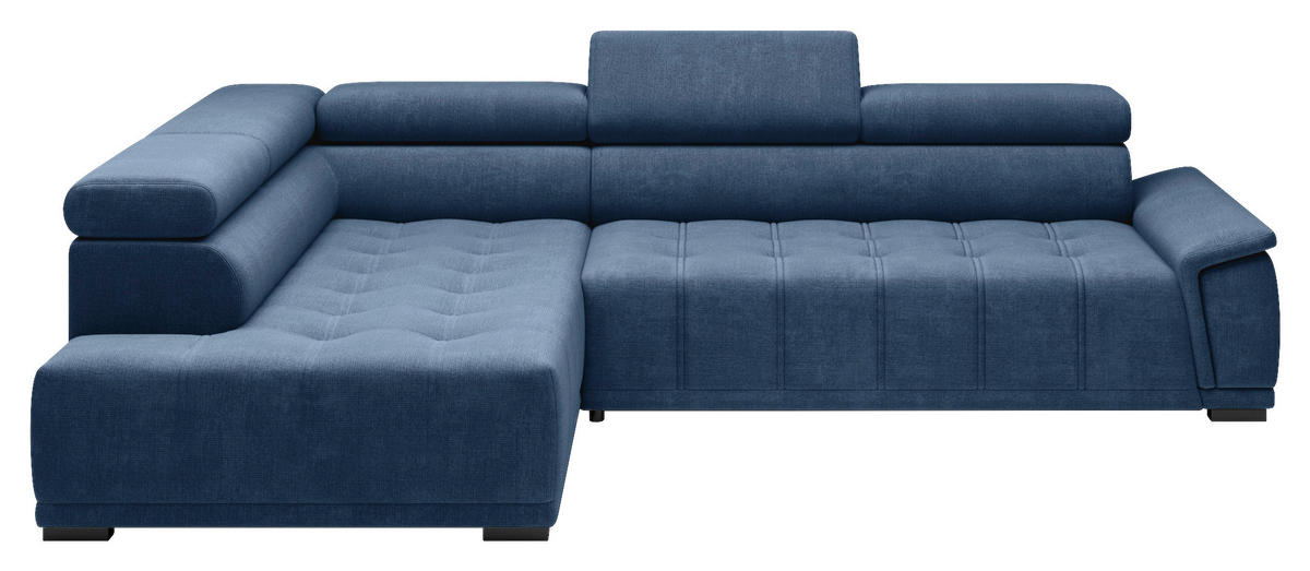 HÖRNSOFFA i chenille, vävt tyg mörkblå  - svart/mörkblå, Modern, textil/plast (206/283cm) - MID.YOU