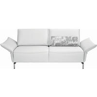 2,5-SITZER Echtleder Weiß  - Weiß/Nickelfarben, Design, Leder/Metall (200/107/88cm) - Koinor