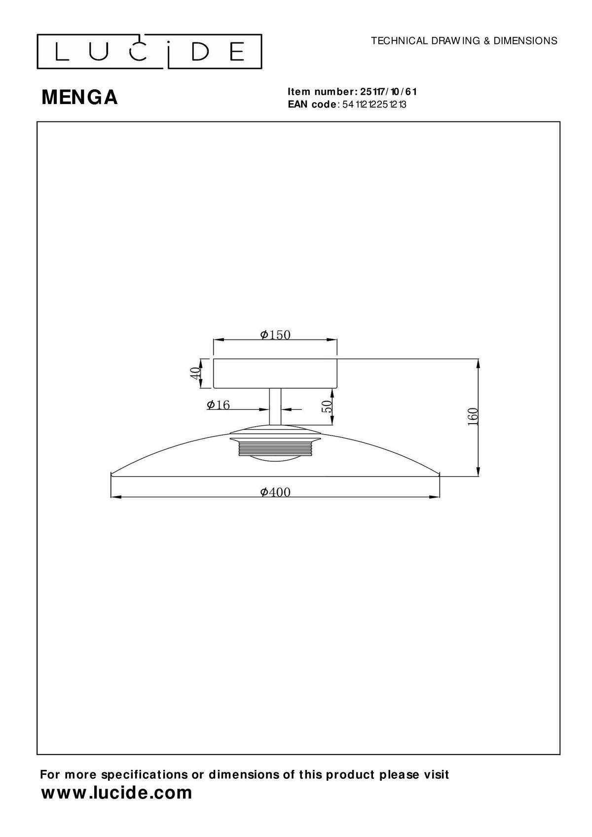 DECKENLEUCHTE 10 W    40/40/16 cm  - KONVENTIONELL, Glas (40/40/16cm) - Lucide