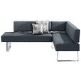 ECKBANK 227/165 cm Mikrofaser Grau, Edelstahlfarben Metall   - Edelstahlfarben/Grau, Design, Textil/Metall (227/165cm) - Moderano