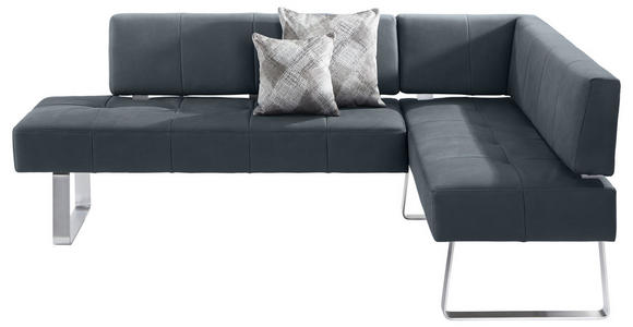 ECKBANK 227/165 cm Mikrofaser Grau, Edelstahlfarben Metall - Edelstahlfarben/Grau, Design, Textil/Metall (227/165cm) - Moderano