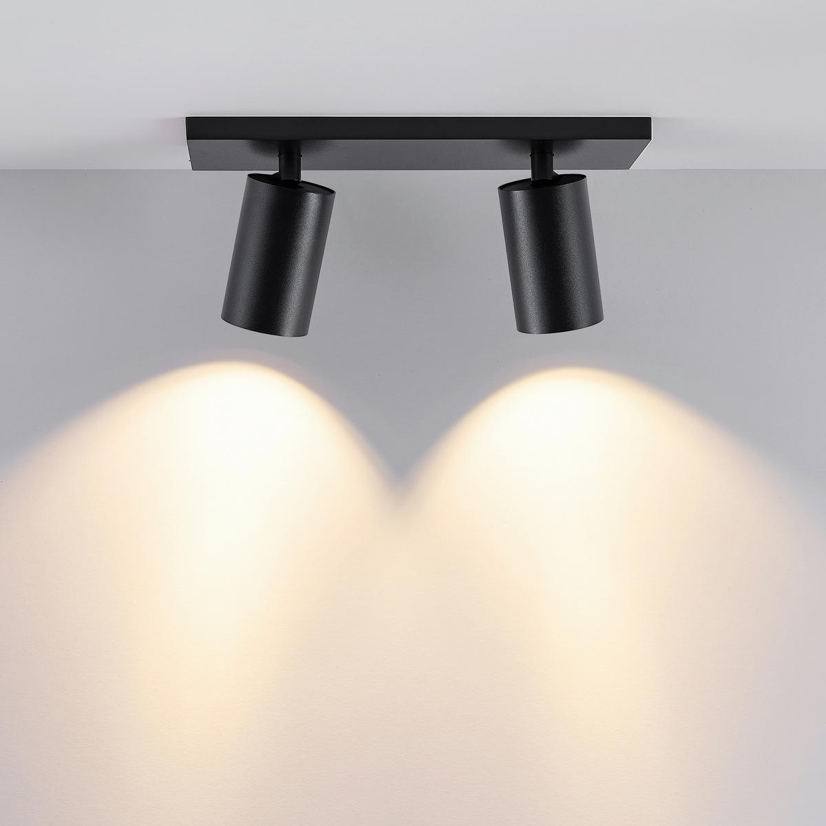 DECKENSTRAHLER - Schwarz, Design, Metall (30/9/12,5cm)