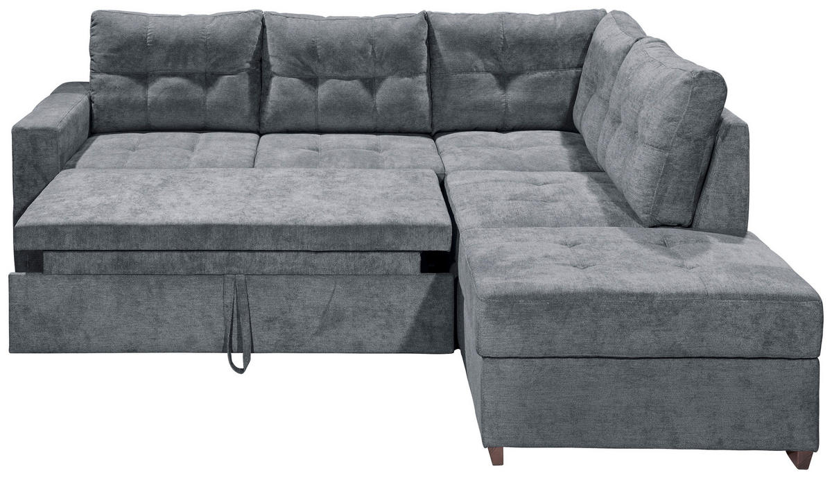 SAROKKANAPÉ textil, faalapú anyag antracit  - fekete/antracit, Basics, műanyag/faalapú anyag (234/213cm) - MID.YOU