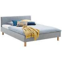 Pat Tapițat, 120/200 cm, albastru deschis - albastru deschis/albastru, Design, lemn/textil (120/200cm) - Livetastic