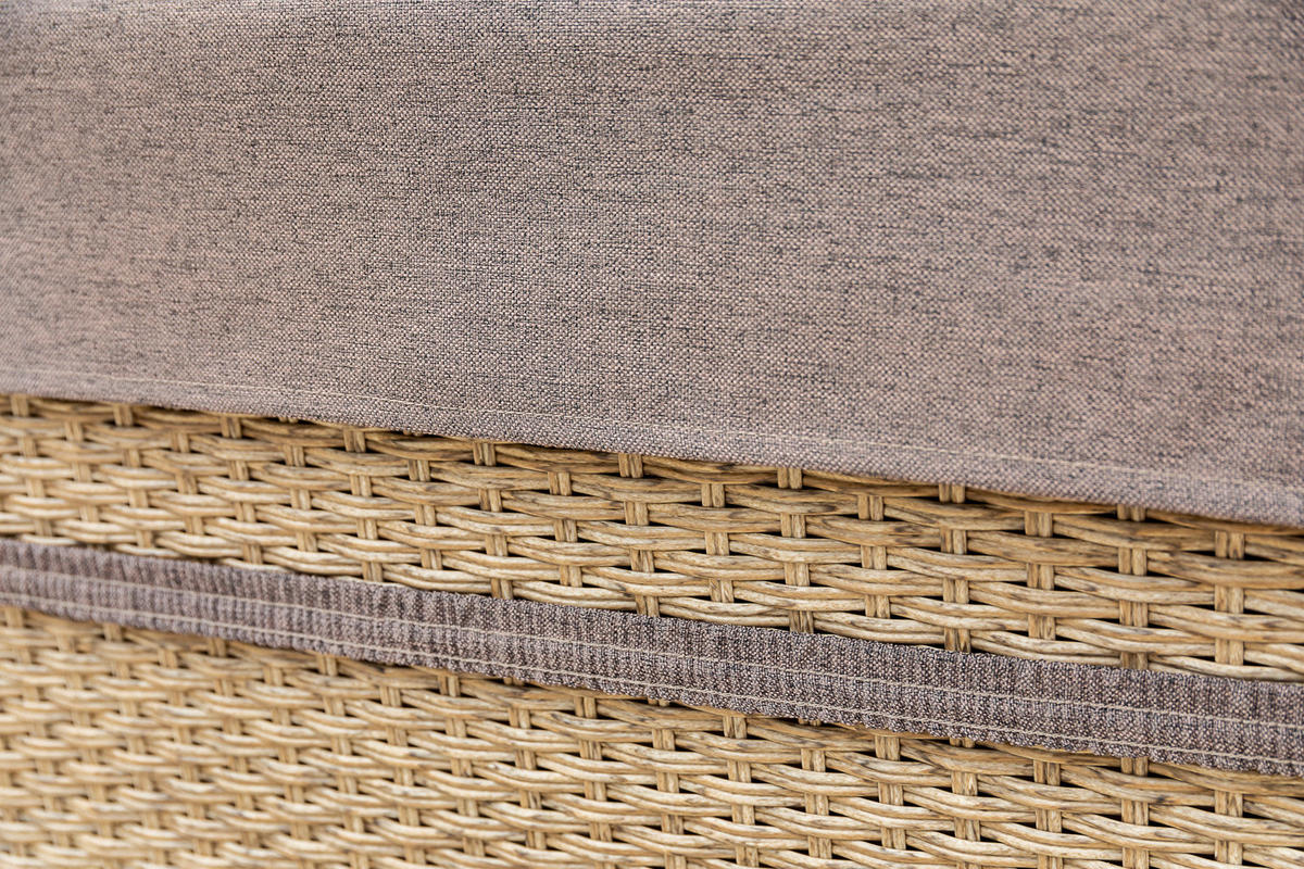 GARTENLIEGE 90/100/208 cm  - Beige/Naturfarben, MODERN, Textil/Metall (90/100/208cm) - Gardenson