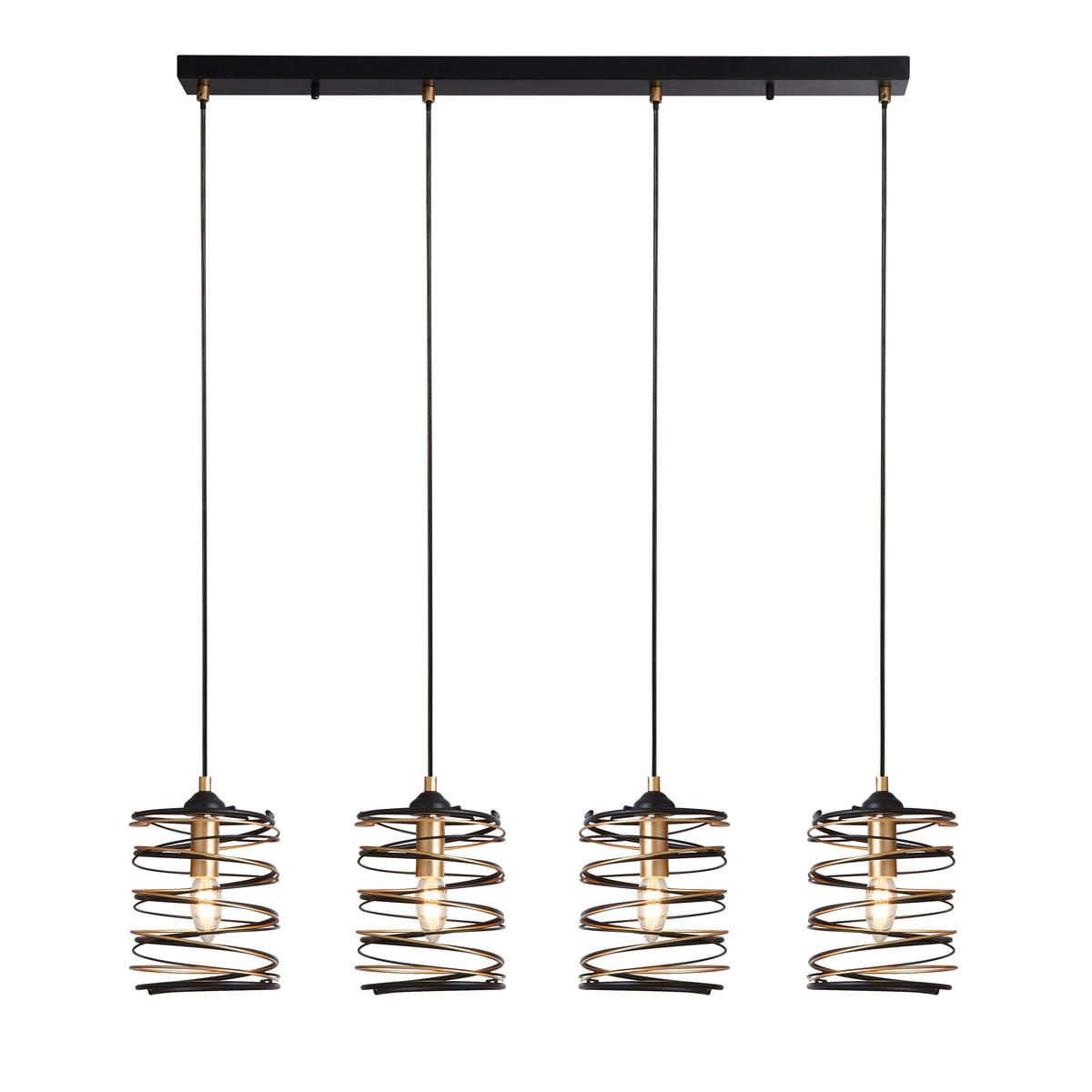 HÄNGLAMPA Spring 91/110/16 cm  - svart/guldfärgad, Design, metall (91/110/16cm)