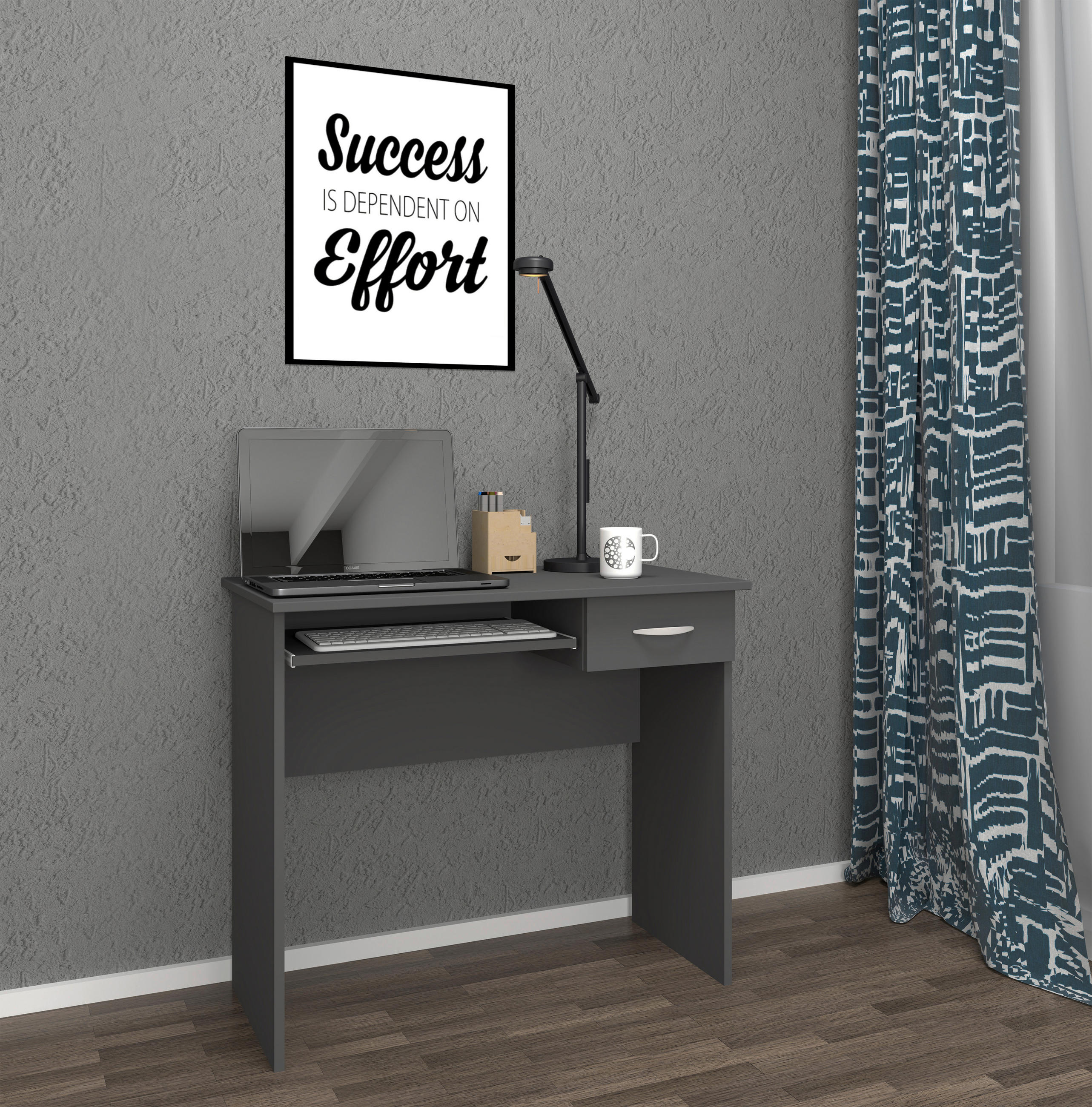 SCHREIBTISCH 85/50/75 cm  in Anthrazit  - Anthrazit/Alufarben, MODERN, Holzwerkstoff/Metall (85/50/75cm) - MID.YOU