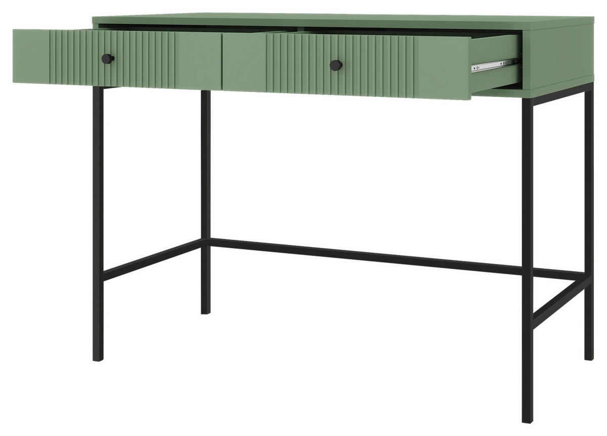 KONSOLENTISCH Dunkelgrün  - Dunkelgrün/Schwarz, Design, Holzwerkstoff/Metall (104,2/50/79cm) - Xora