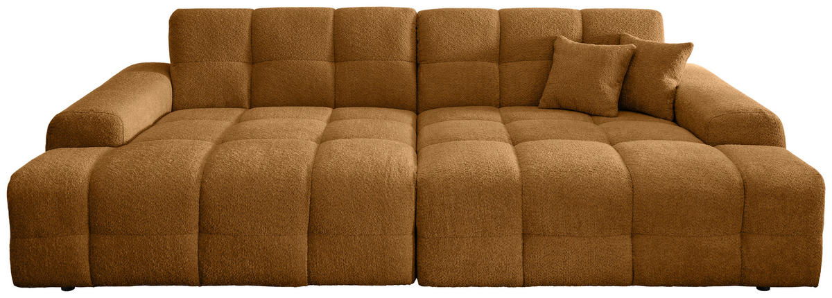 BIGSOFA in Bouclé Goldfarben  - Goldfarben/Schwarz, MODERN, Kunststoff/Textil (304/87/155cm) - Livetastic