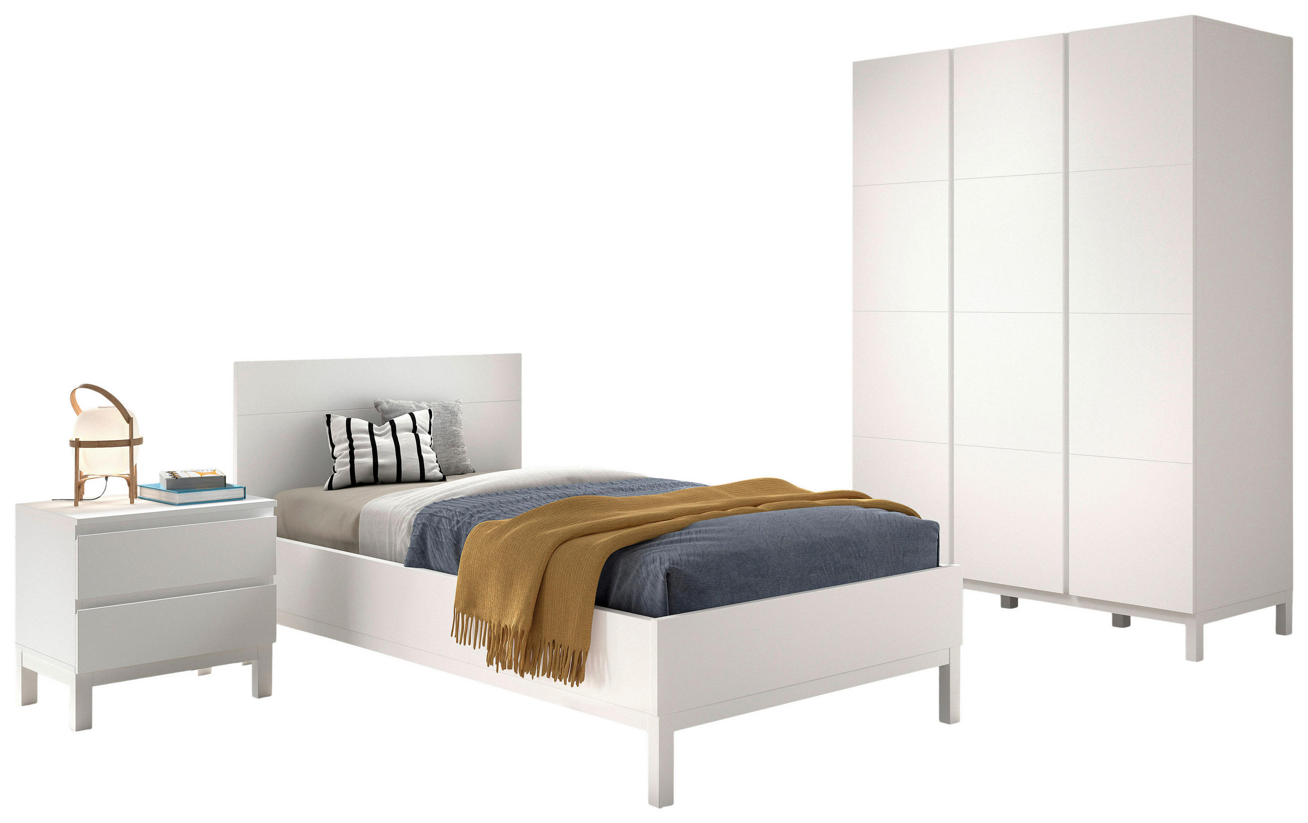 EINZELZIMMER Weiß  - Weiß, MODERN, Holz/Holzwerkstoff - MID.YOU