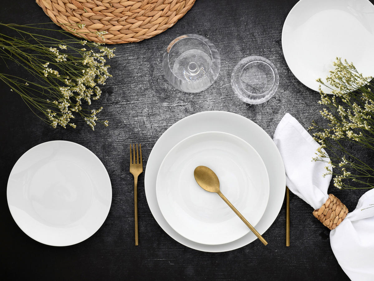 JEDÁLENSKÝ SERVIS, porcelán - biela, Basics, keramika - Creatable