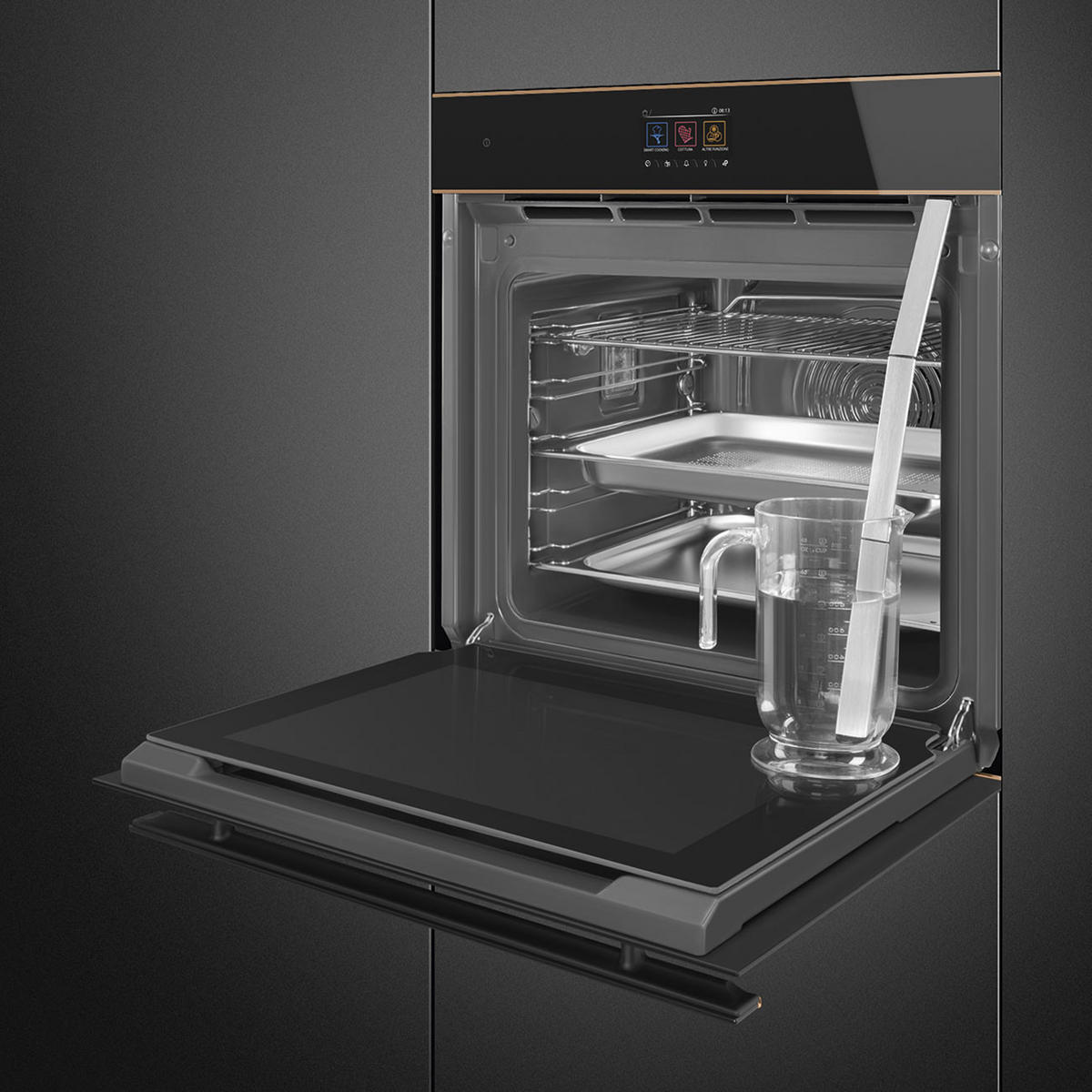 DAMPFBACKOFEN SO6604S4PNR  - Schwarz Hochglanz, Basics, Metall (59,7/59,2/54,8cm) - SMEG