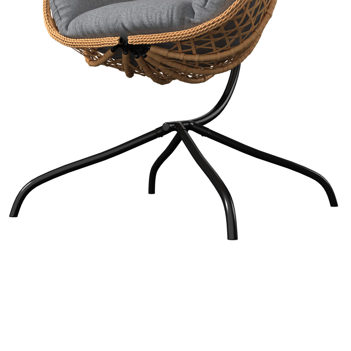 HÄNGESESSEL 105/198/104 cm  - Schwarz/Naturfarben, MODERN, Kunststoff/Textil (105/198/104cm) - Beldano