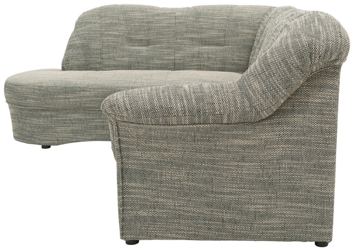 ECKSOFA in Webstoff Grau, Weiß  180/243 cm  - Schwarz/Weiß, KONVENTIONELL, Kunststoff/Textil (180/243cm) - MID.YOU