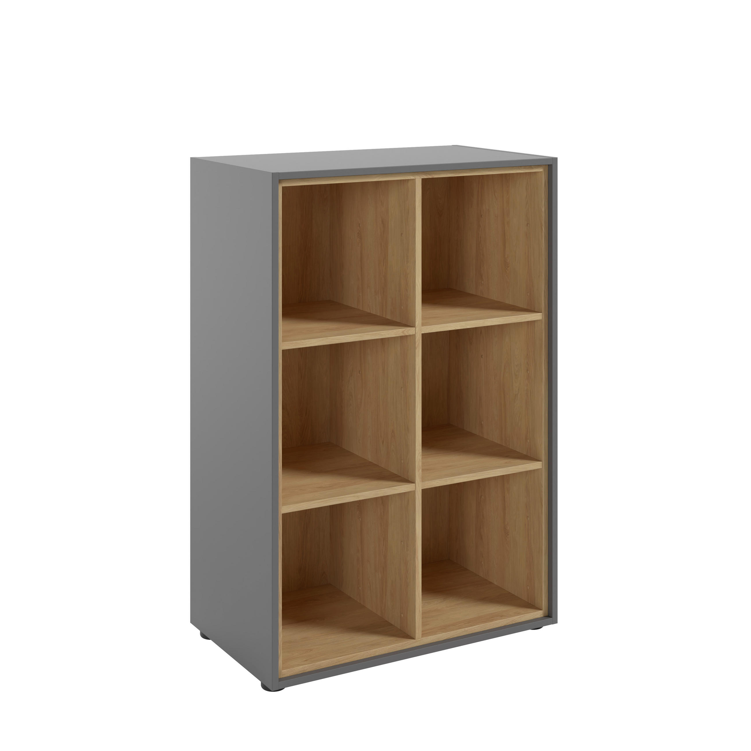 AKTENREGAL Grau, Hickory - Schwarz/Grau, MODERN, Holzwerkstoff/Kunststoff (73,5/110/42,9cm) - Novel