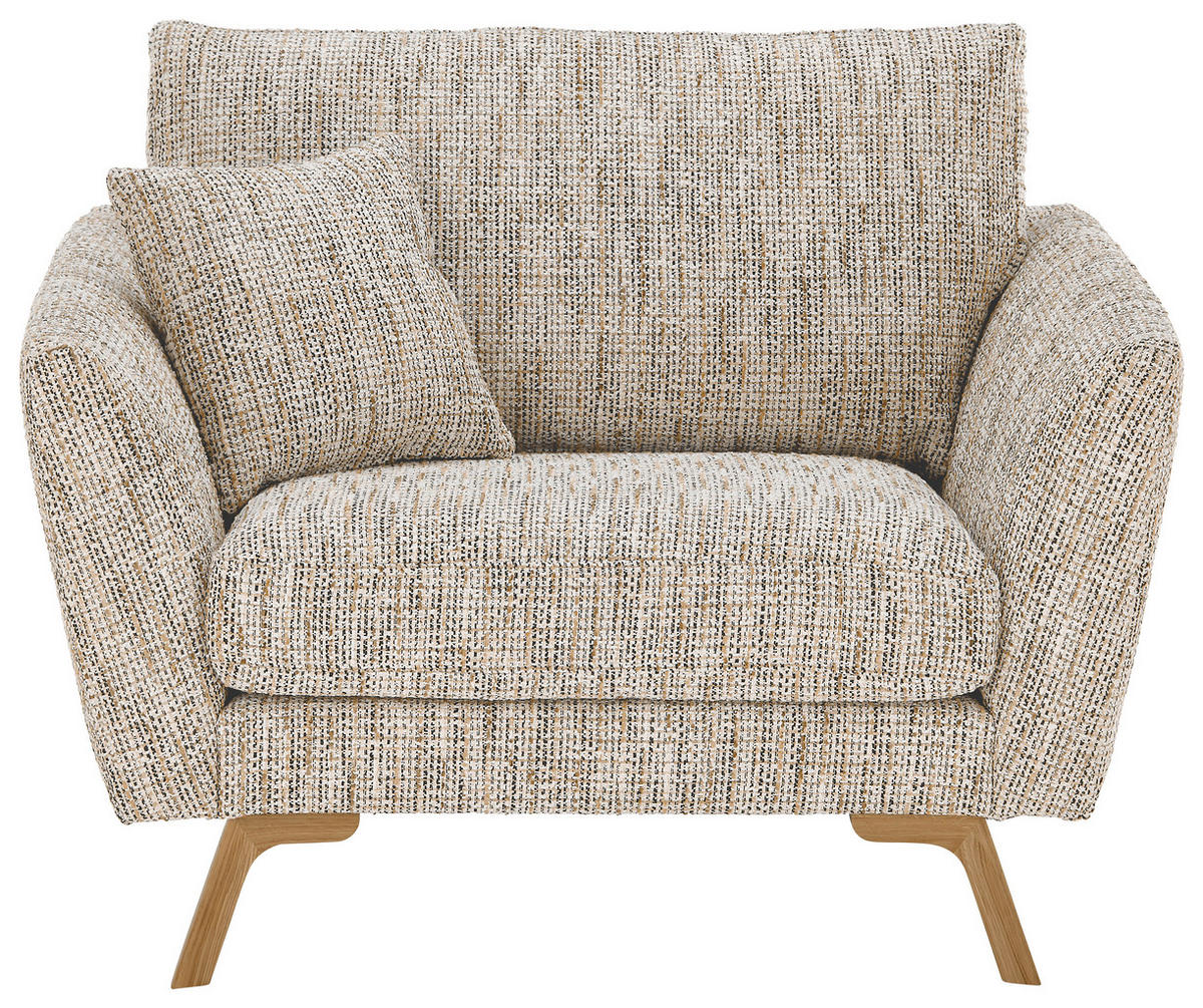 SESSEL in Webstoff Creme  - Eichefarben/Creme, KONVENTIONELL, Holz/Textil (115/86/93cm) - SetOne by Musterring