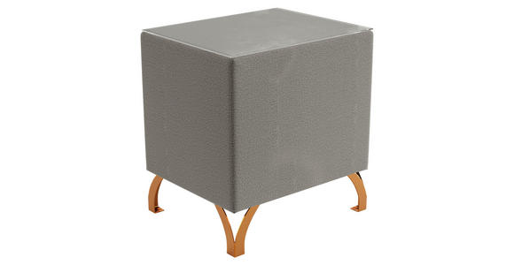 NACHTKÄSTCHEN in Grau - Grau/Kupferfarben, Design, Glas/Textil (45/55/45cm) - Esposa
