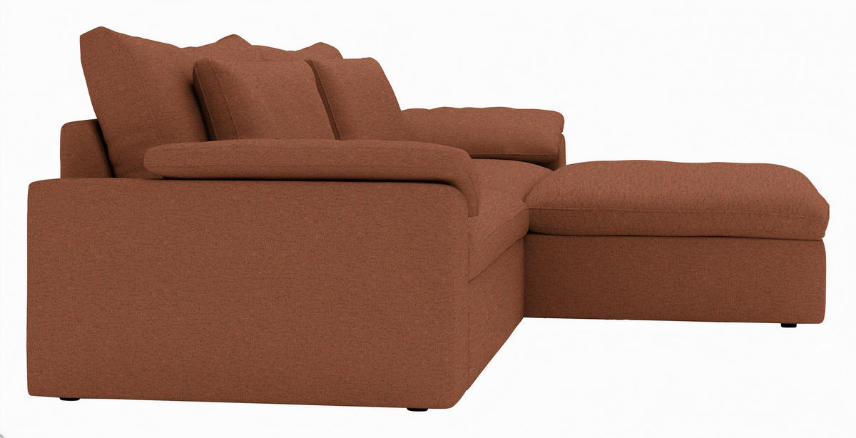 ECKSOFA Flachgewebe Beigebraun  - Beigebraun/Schwarz, Modern, Kunststoff/Textil (306/198cm) - Carryhome