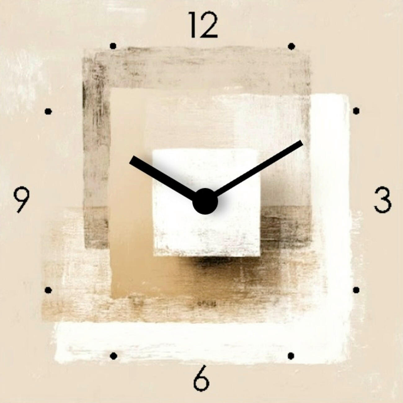 WANDUHR Rectangle Shapes Clock Multicolor 20/20/3.1 cm  - Multicolor, Basics, Metall (20/20/3.1cm) - Euroart