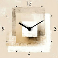 WANDUHR Rectangle Shapes Clock Multicolor 20/20/3.1 cm  - Multicolor, Basics, Metall (20/20/3.1cm) - Euroart