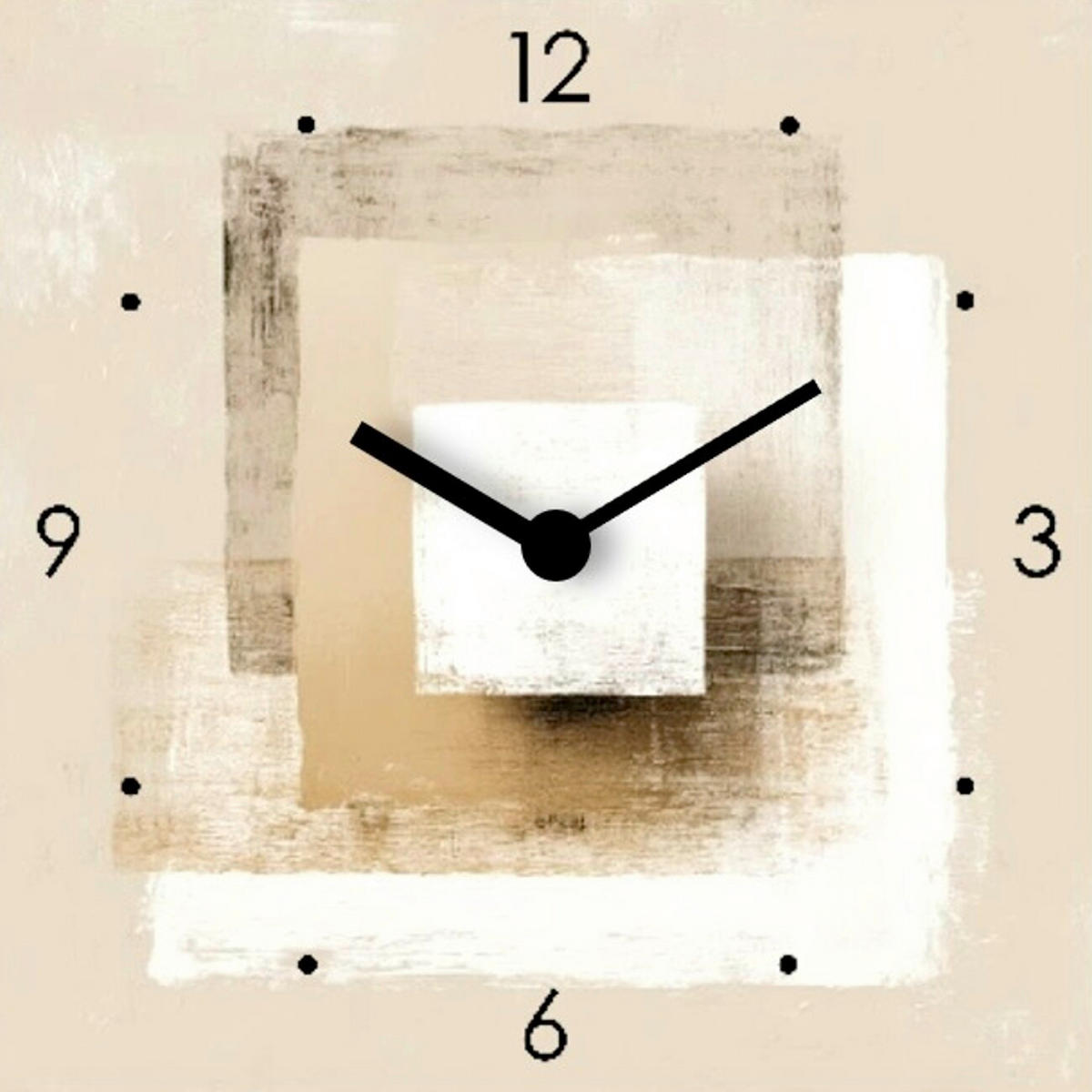 WANDUHR Rectangle Shapes Clock Multicolor 20/20/3.1 cm  - Multicolor, Basics, Metall (20/20/3.1cm) - Euroart