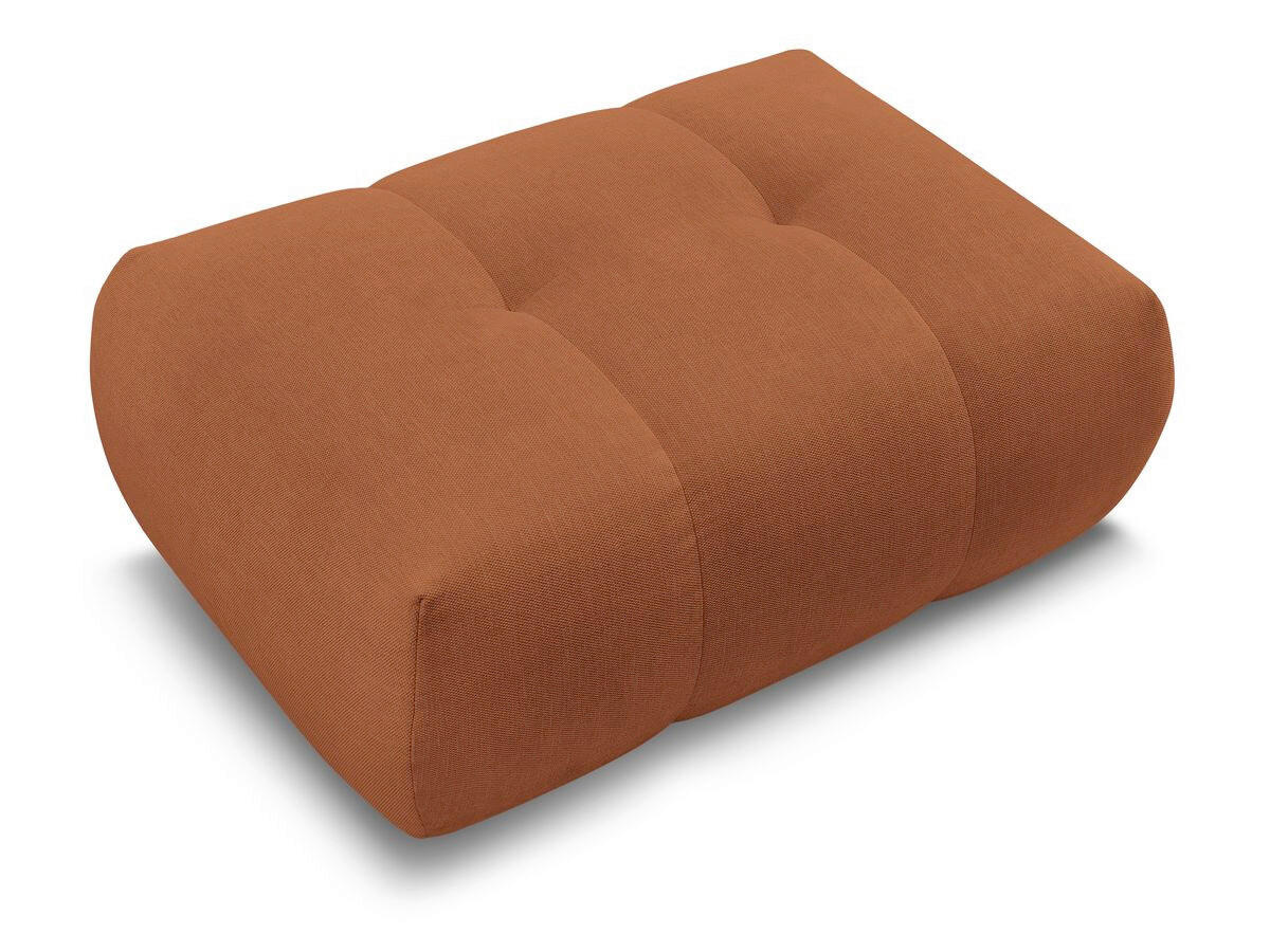 HOCKER FUJI  Leinenoptik Orange  - Schwarz/Orange, MODERN, Kunststoff/Textil (112/44/80cm)