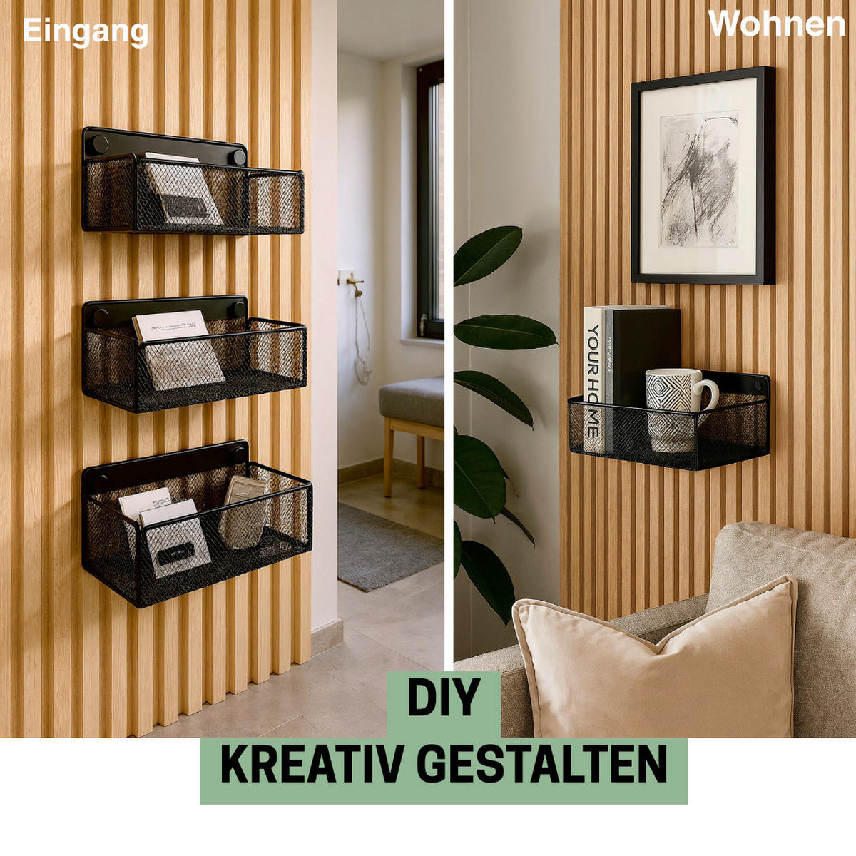 AKUSTIKPANEEL  - Schwarz, Basics, Metall (24/15/8cm)