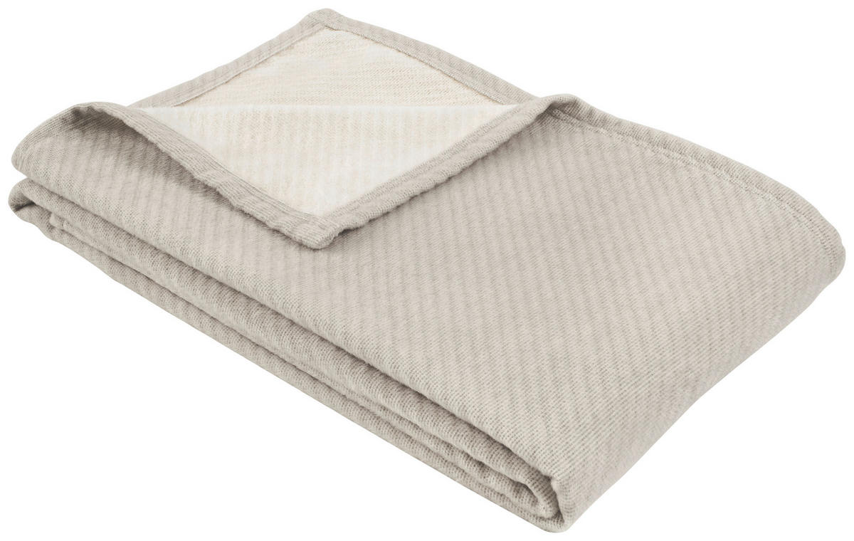 DECKE 2266 Tennessee 140/200 cm  - Hellgrau/Naturfarben, Konventionell, Textil (140/200cm) - Ibena