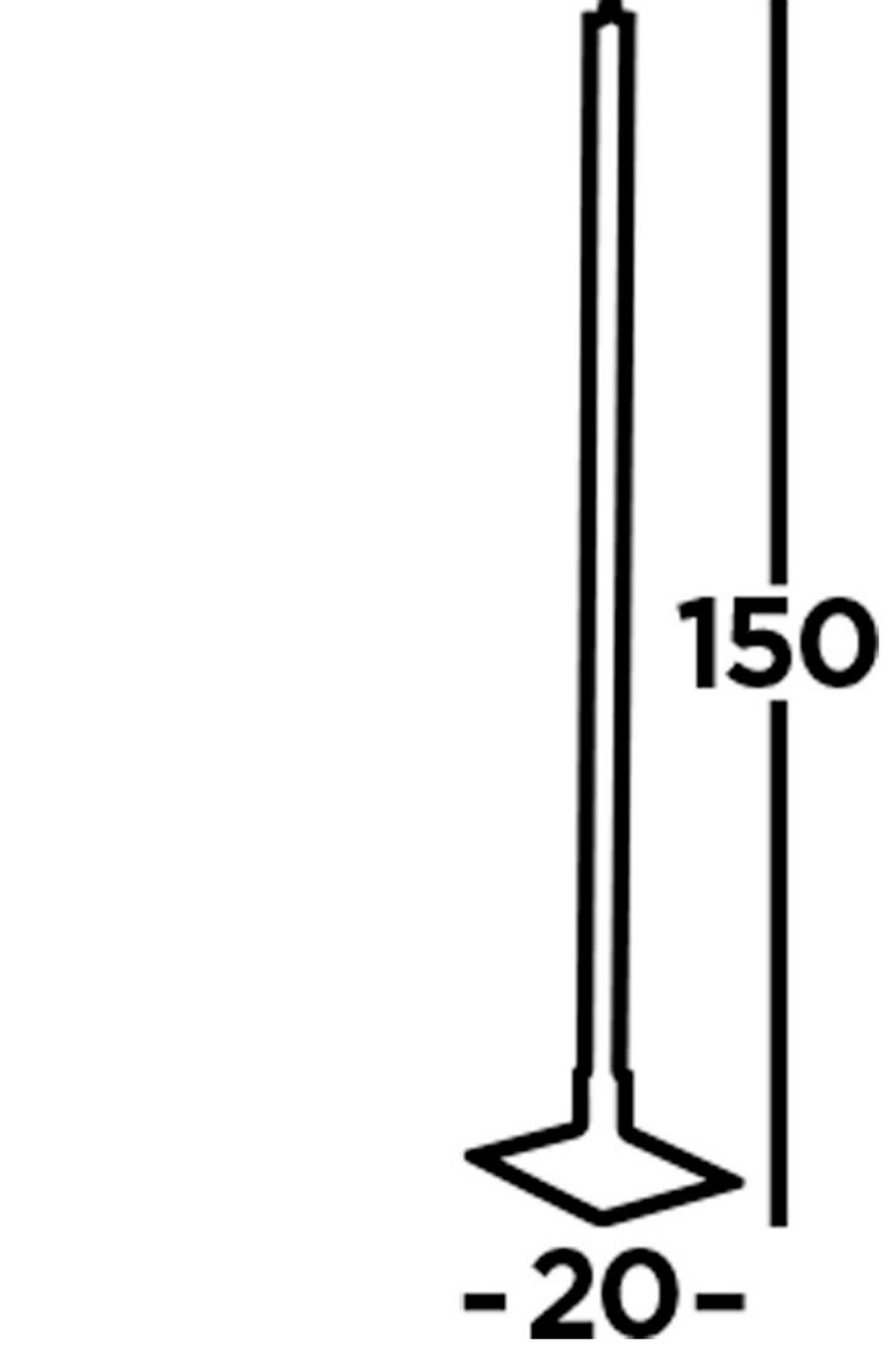 LED-STEHLEUCHTE  20/150/24 cm   - Schwarz/Weiß, Basics, Kunststoff/Metall (20/150/24cm)