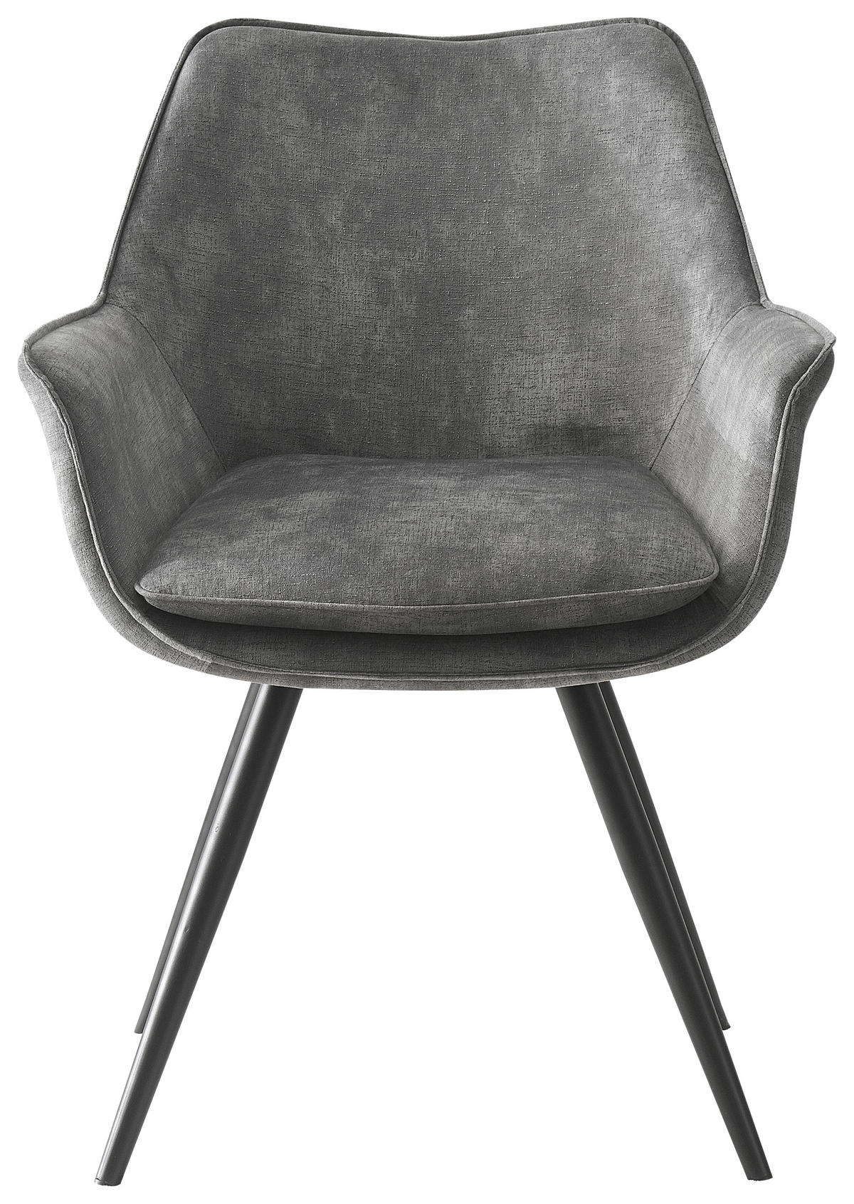 ARMLEHNSTUHL Velours Grau, Schwarz Pappel Sperrholz  - Schwarz/Grau, MODERN, Holz/Textil (62/85/64cm) - Livetastic