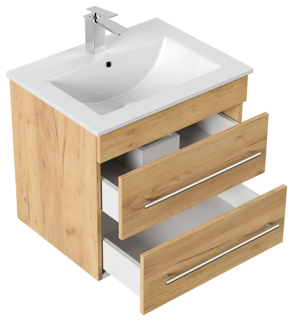 WASCHTISCHKOMBI 61,5 cm  - Eichefarben/Weiß, Basics, Keramik/Holzwerkstoff (61,5cm) - MID.YOU