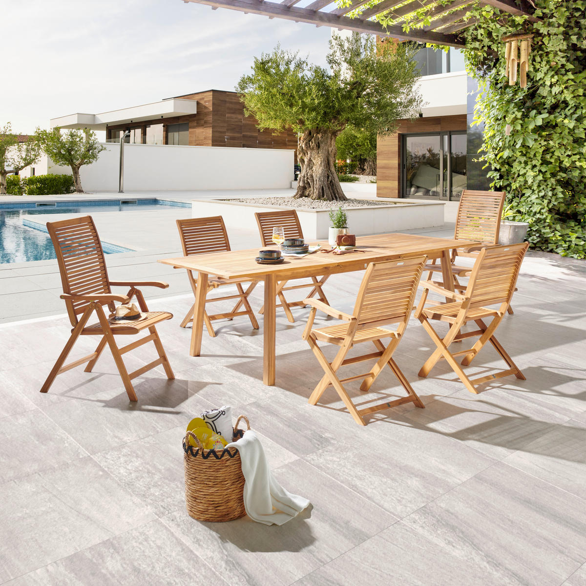 BAŠTENSKI STO 180(240)/100/74 cm  - prirodna boja, Romantično / Seoski, drvo (180(240)/100/74cm) - Ambia Garden