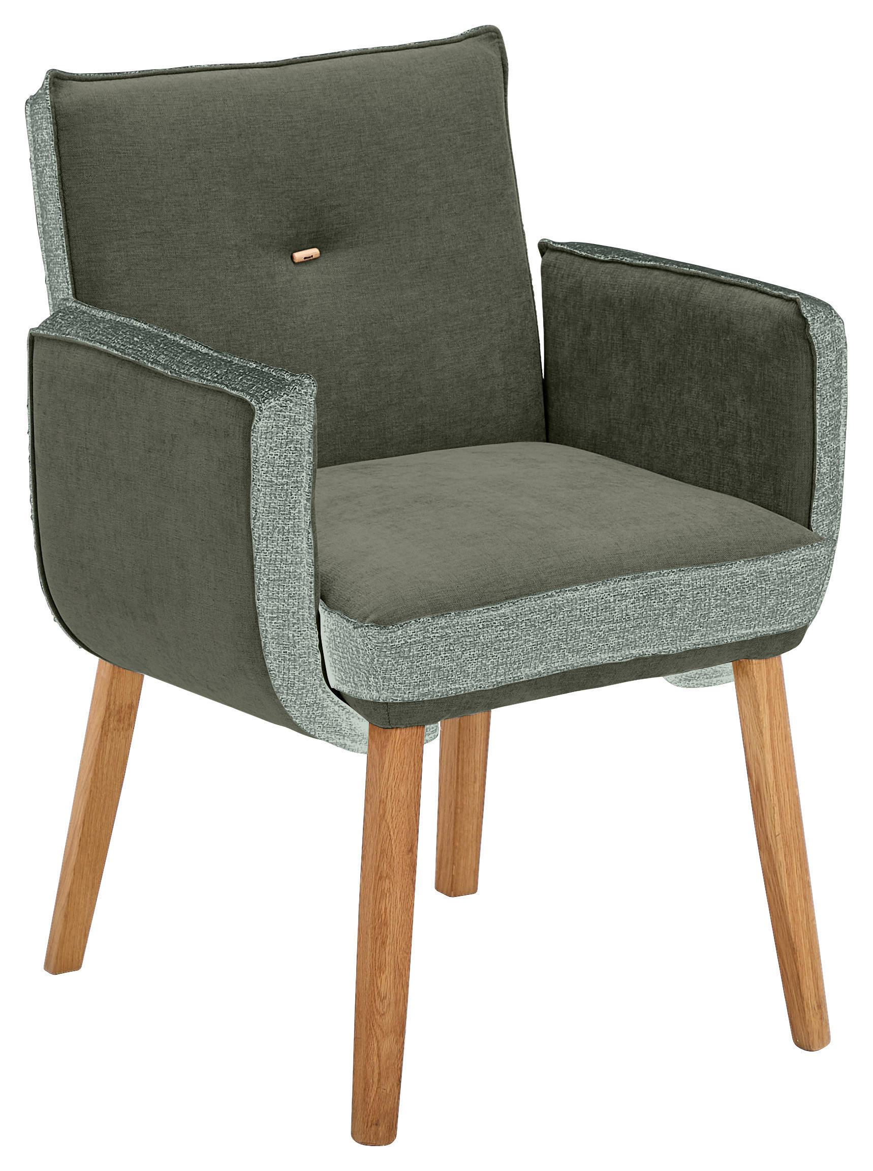 ARMLEHNSTUHL  in Webstoff, Mikrofaser  - Blau/Eichefarben, Design, Holz/Textil (67/86/67cm) - Linea Natura