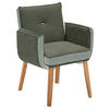 ARMLEHNSTUHL  in Webstoff, Mikrofaser  - Blau/Eichefarben, Design, Holz/Textil (67/86/67cm) - Linea Natura