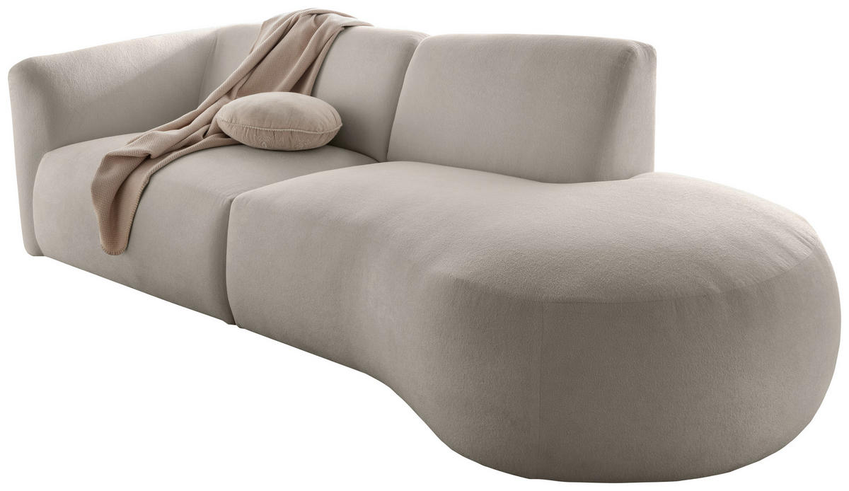 ECKSOFA in Mikrofaser Taupe  - Taupe/Schwarz, Modern, Kunststoff/Textil (238/107cm) - Livetastic