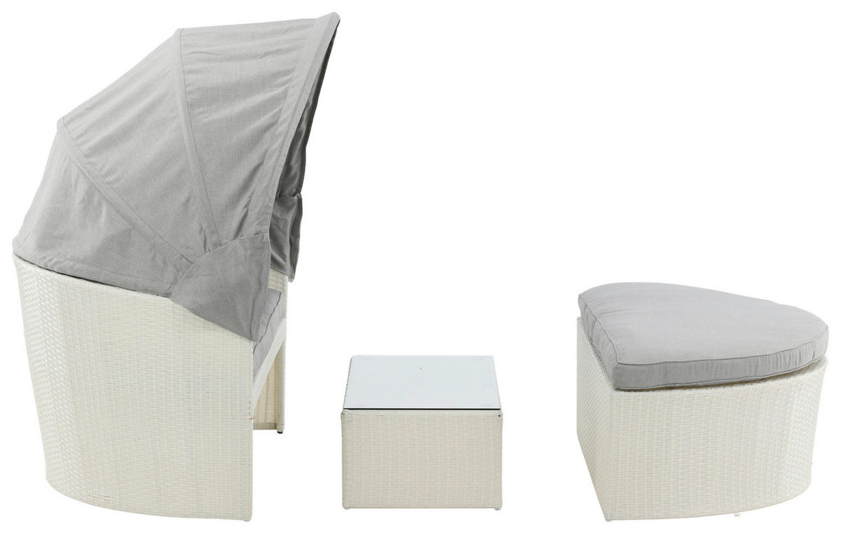 SONNENINSEL 153/72/76 cm  - Weiß, KONVENTIONELL, Kunststoff (153/72/76cm) - Gardenson