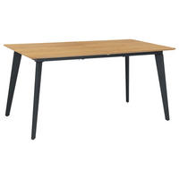 AUSZIEHTISCH Schwarz, Eichefarben rechteckig  ausziehbar  - Eichefarben/Schwarz, Design, Holzwerkstoff/Metall (160-200/90/76cm) - MID.YOU