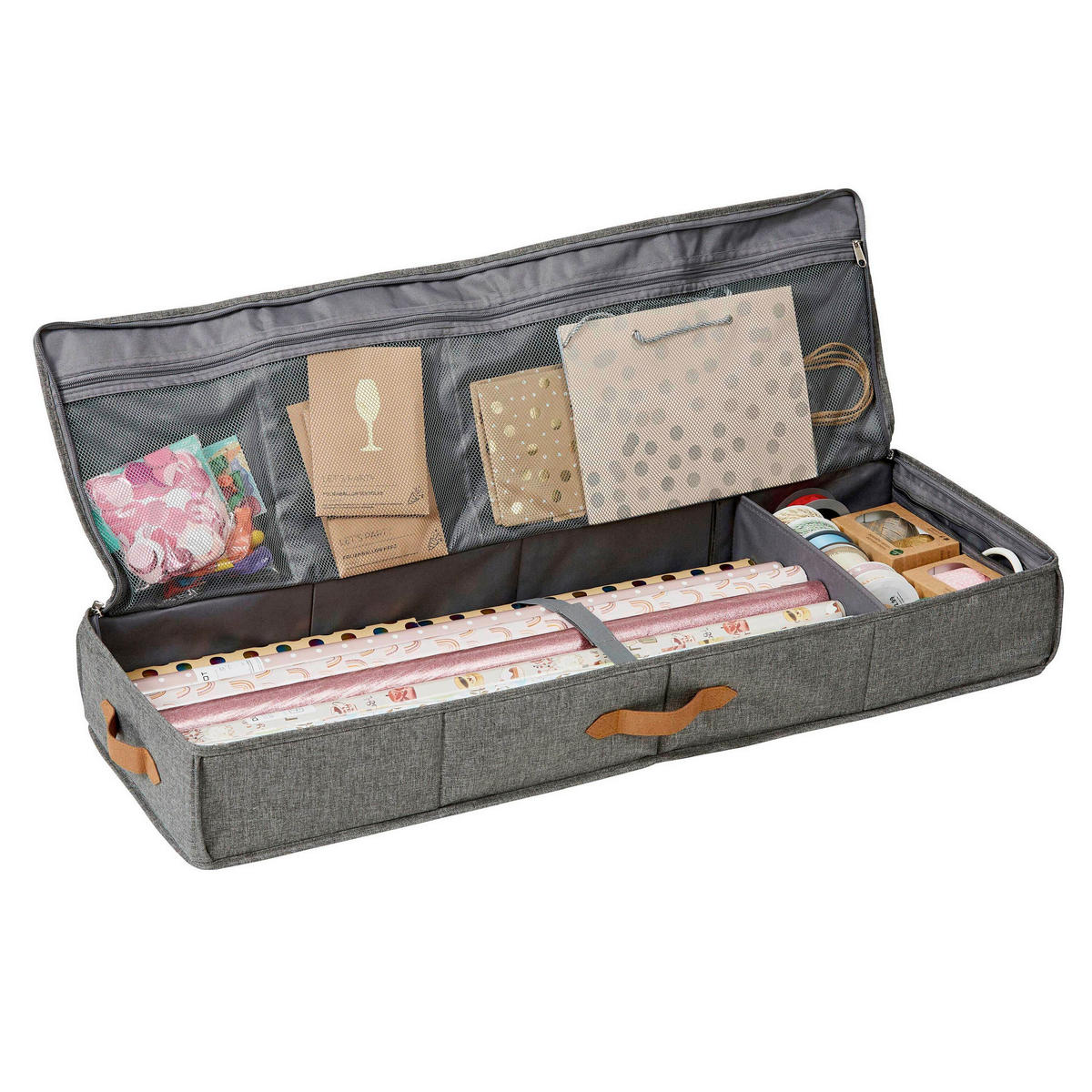 AUFBEWAHRUNGSBOX Premium  - Grau, Basics, Textil (90/30/12cm) - Store It