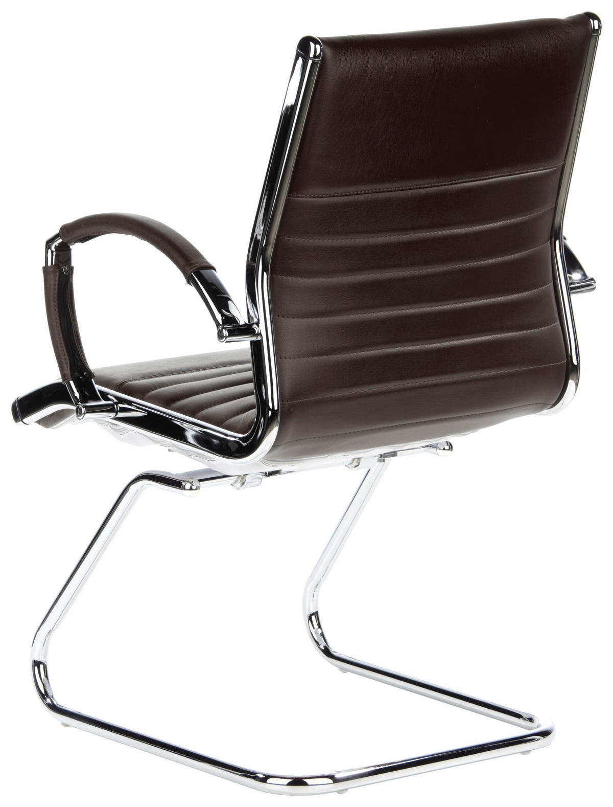 KONFERENČNI STOL tekstil, usnje barve kroma, temno rjava  - barve kroma/temno rjava, Moderno, kovina/tekstil (62/94/46cm) - MID.YOU