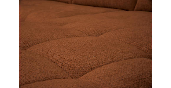 ECKSOFA Dunkelorange Chenille Armlehnenkissen, Rücken echt, Sitztiefenverstellung  - Dunkelorange/Schwarz, KONVENTIONELL, Textil/Metall (313/215cm) - Hom`in