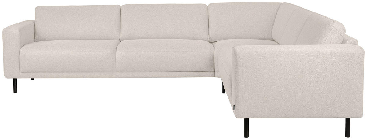 HÖRNSOFFA i flatväv beige  - beige/svart, Design, metall/trä (288/78/243cm) - Pure Home Comfort