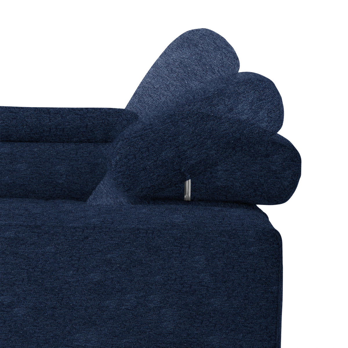 ECKSOFA in Mikrofaser Dunkelblau  207/301 cm  - Schwarz/Dunkelblau, Design, Textil/Metall (207/301cm) - Xora