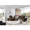 ECKSOFA in Struktur Taupe  233/313 cm  - Taupe/Schwarz, Design, Kunststoff/Textil (233/313cm) - Emilio Belluti